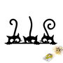 Wallity Cats 967 Escultura de pared de metal negra
